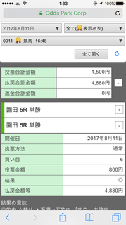 園田競馬オッズパーク収支２